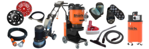 Shark S250 Concrete Grinder Package with H17 Dust Extractor X60B Dust Separator And Accessories